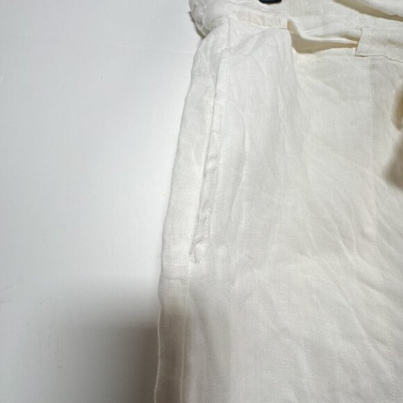 Nili Lotan Mora Natural Paper Bag Linen Shorts Size XS - Picture 9 of 9